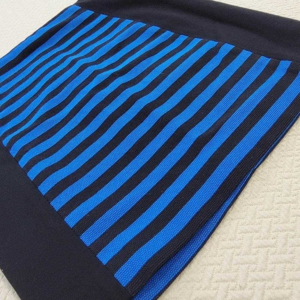NEW Ann Taylor Black and Blue Striped Skirt Size 4 P